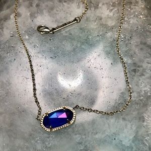 Elisa Gold Pendant Necklace in Purple
